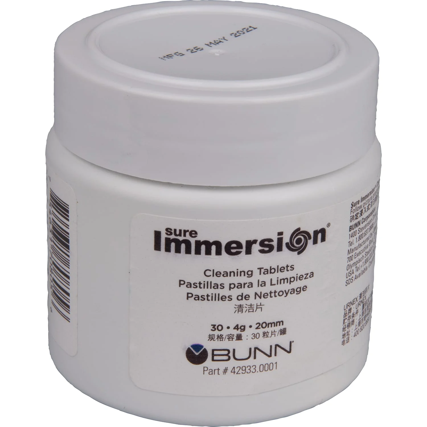Bunn 42933.0002 Tablet Cleaning 1 Jar Sure Immersion