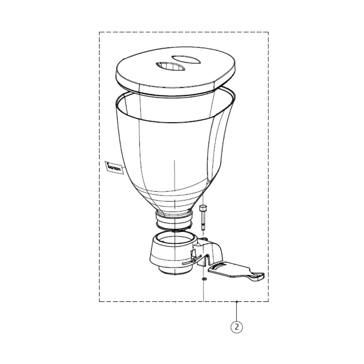 Mazzer M28351005 Hopper, Robur S, Major V (no lid) | Fits Major V Doser & More